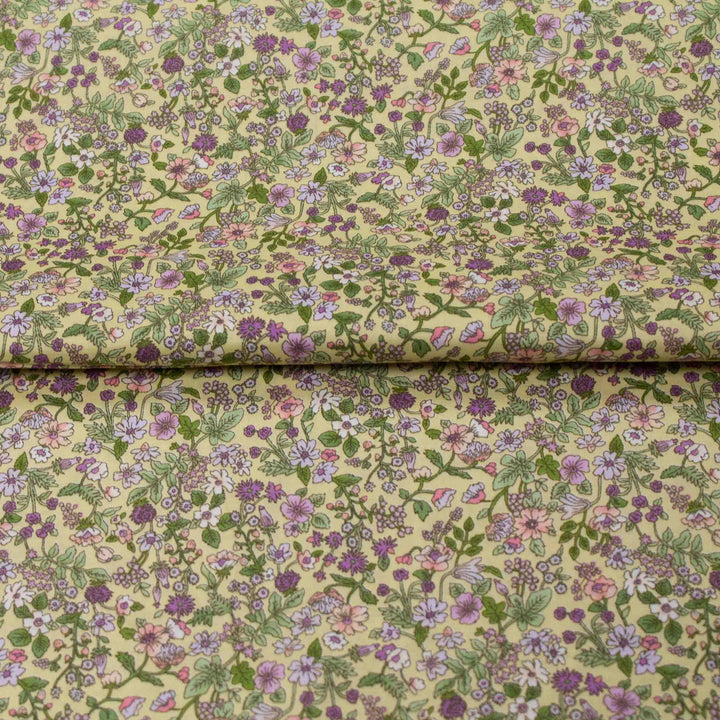 Japanese Cotton Lawn - Cheerful Floral - Yellow
