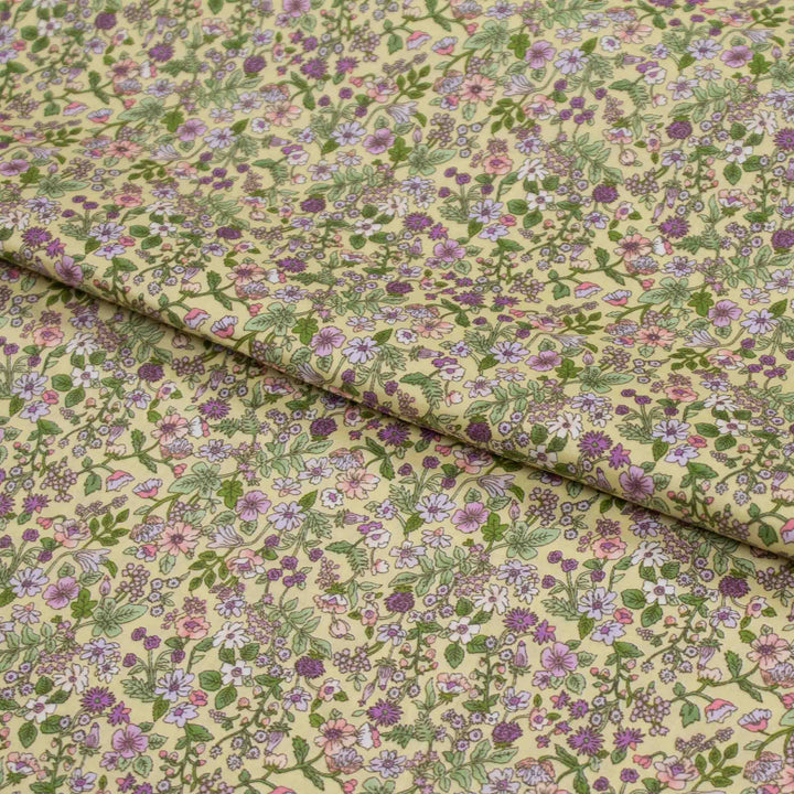Japanese Cotton Lawn - Cheerful Floral - Yellow