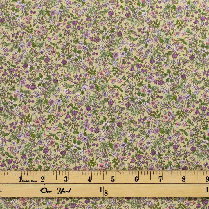 Japanese Cotton Lawn - Cheerful Floral - Yellow