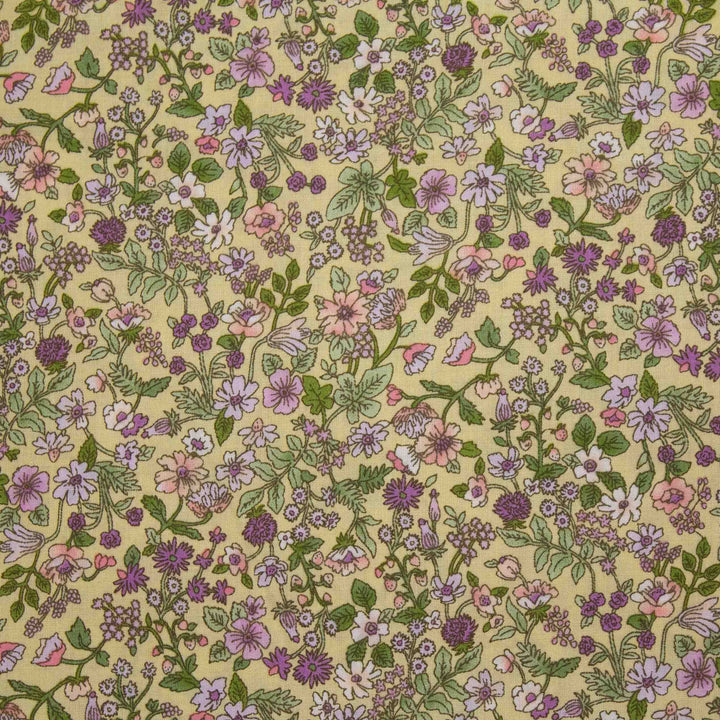Japanese Cotton Lawn - Cheerful Floral - Yellow