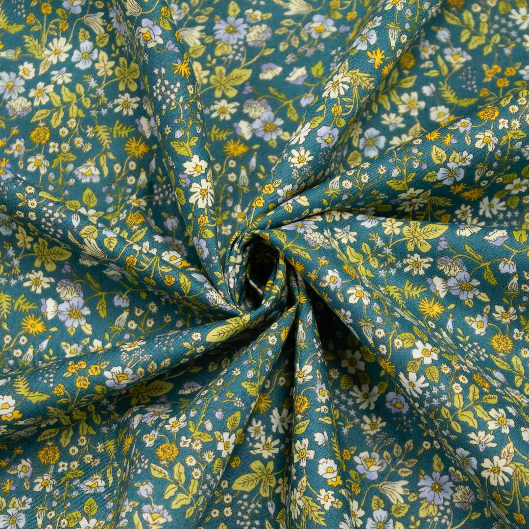Japanese Cotton Lawn - Cheerful Floral - Green