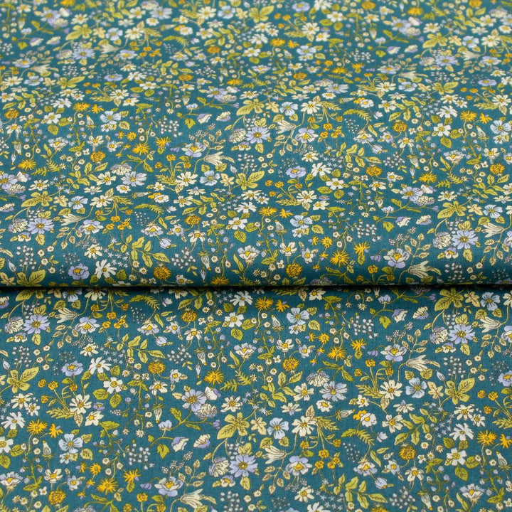 Japanese Cotton Lawn - Cheerful Floral - Green