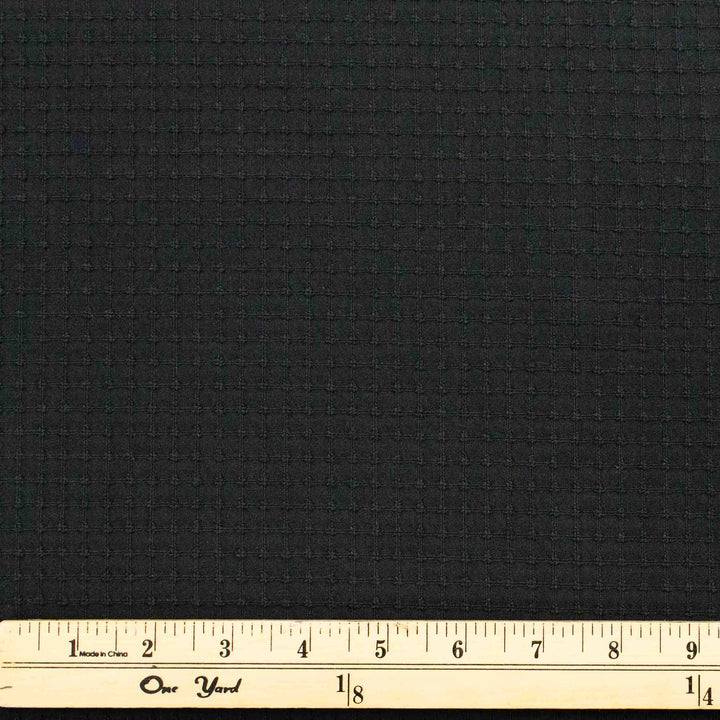 Japanese Waffle Grid Cotton - Black