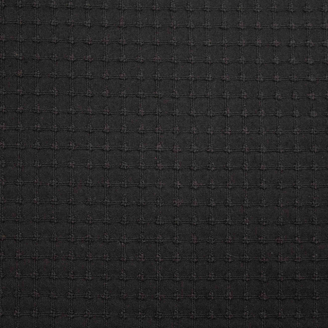 Japanese Waffle Grid Cotton - Black