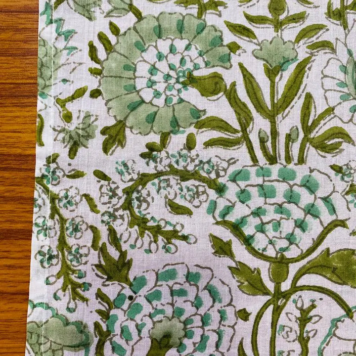 Indian Block Print Cotton - Agate Green