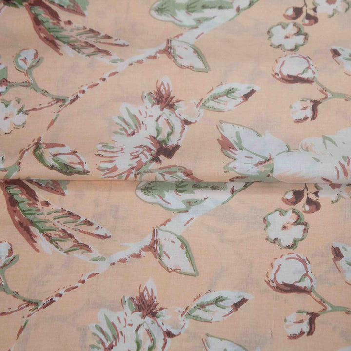 Indian Block Print Cotton - Birds - Dust Storm