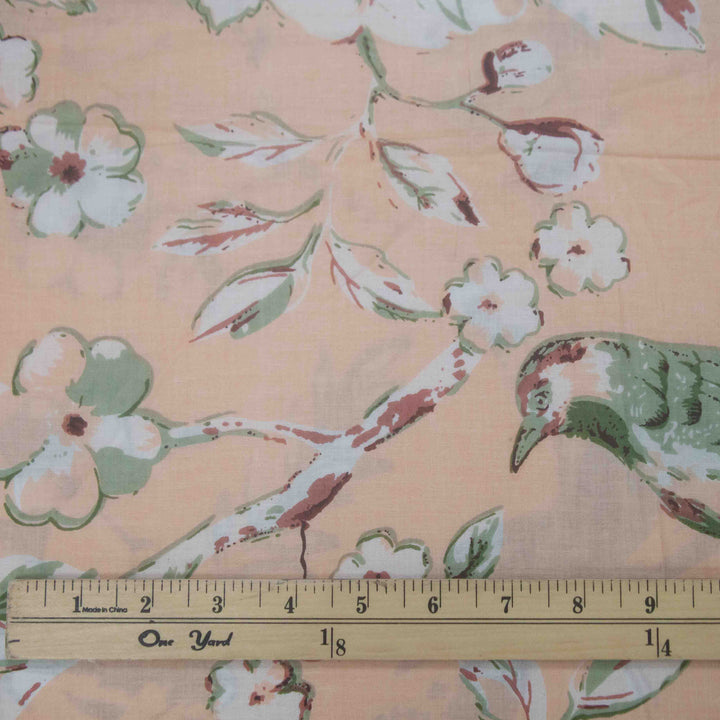 Indian Block Print Cotton - Birds - Dust Storm