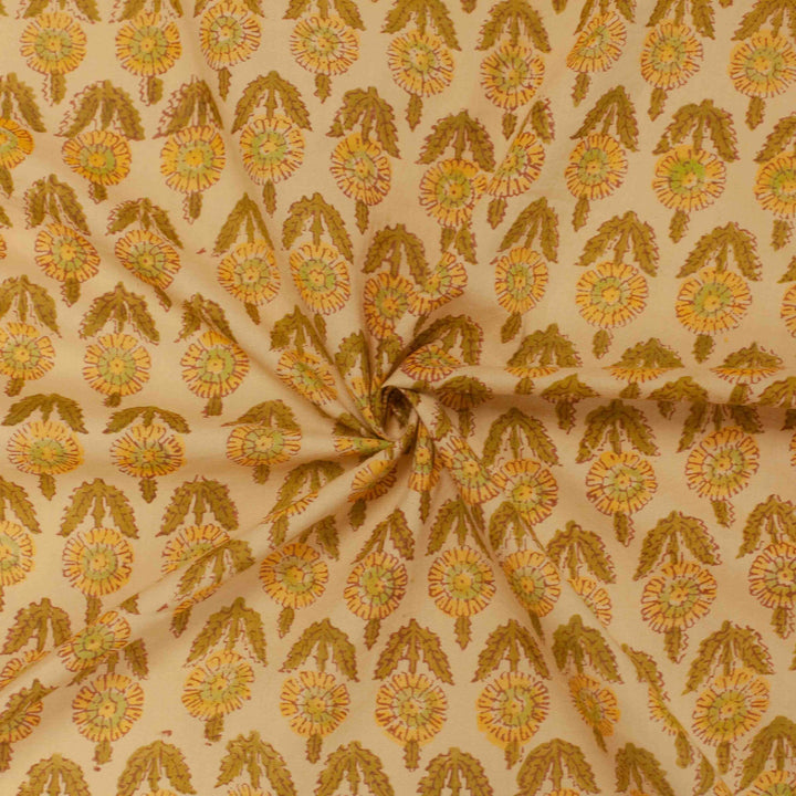 Hand-blocked vintage print fabric for summer tops