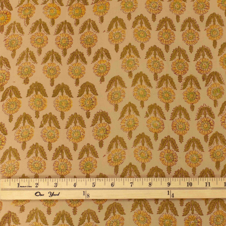 Hand-blocked vintage print fabric for summer tops