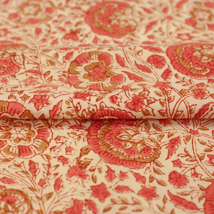 Indian Cotton Print - "Cottage Garden"