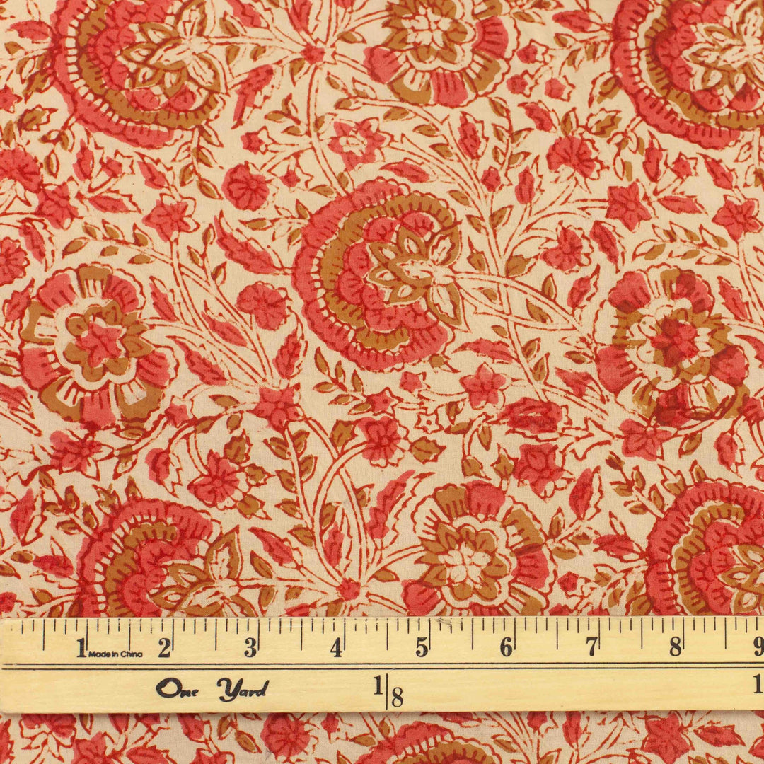 Indian Cotton Print - "Cottage Garden"