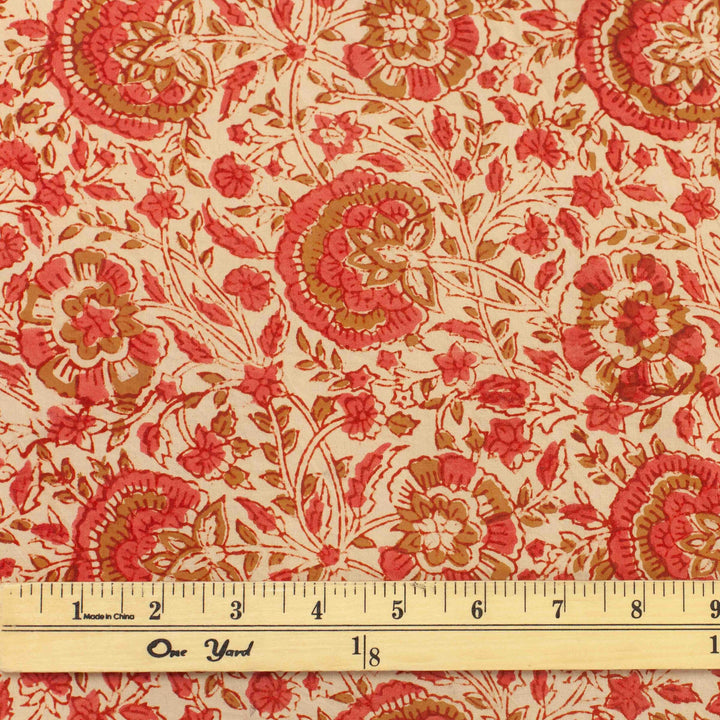 Indian Cotton Print - "Cottage Garden"