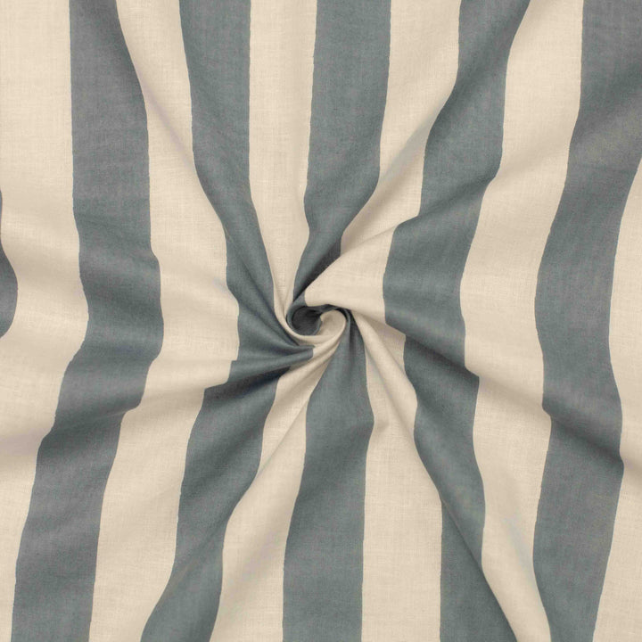 Neutral blue and white striped fabric – semi-translucent, perfect for dresses & pants