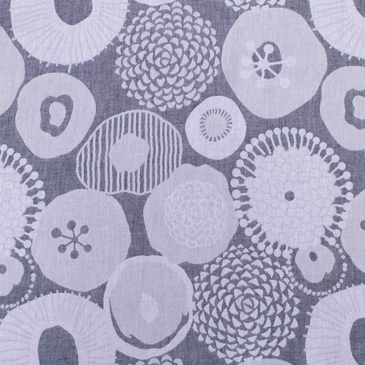 Japanese Cotton Double Jacquard - White + Black Floral