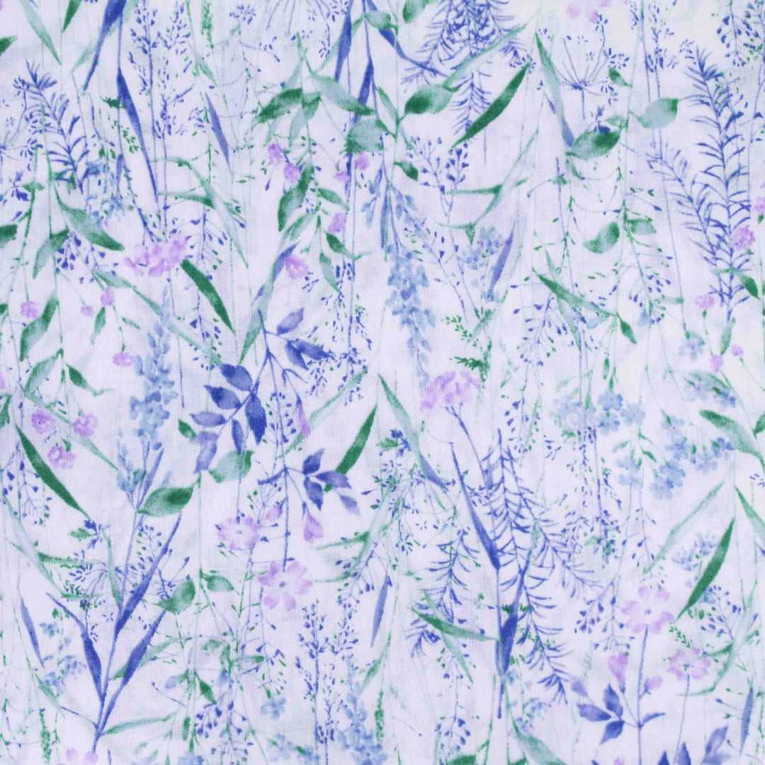 Japanese Cotton Lawn - Leafy Wildflowers