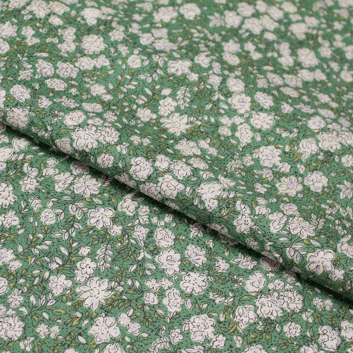 Japanese Cotton Lawn - Busy Sketch Floral - Green