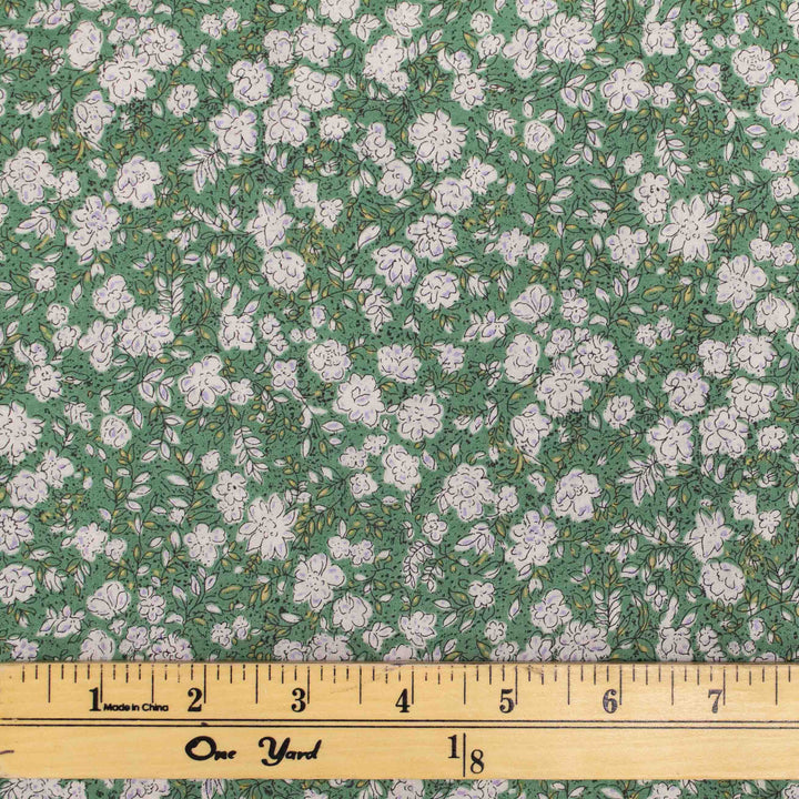 Japanese Cotton Lawn - Busy Sketch Floral - Green