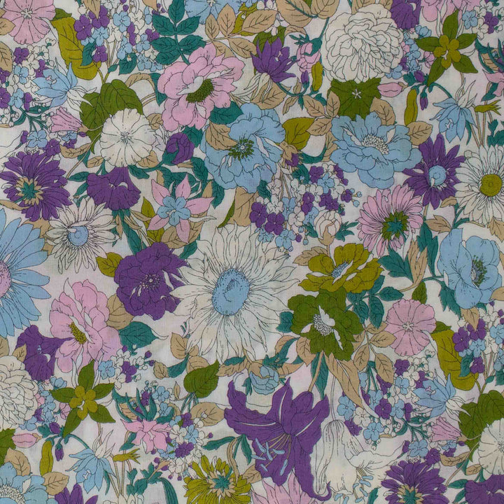 Japanese Cotton Lawn - Flownny Floral - Purple and Pink