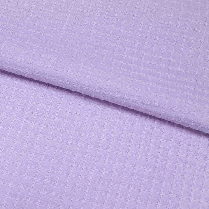 Japanese Cotton Textured Grid - Light Purple