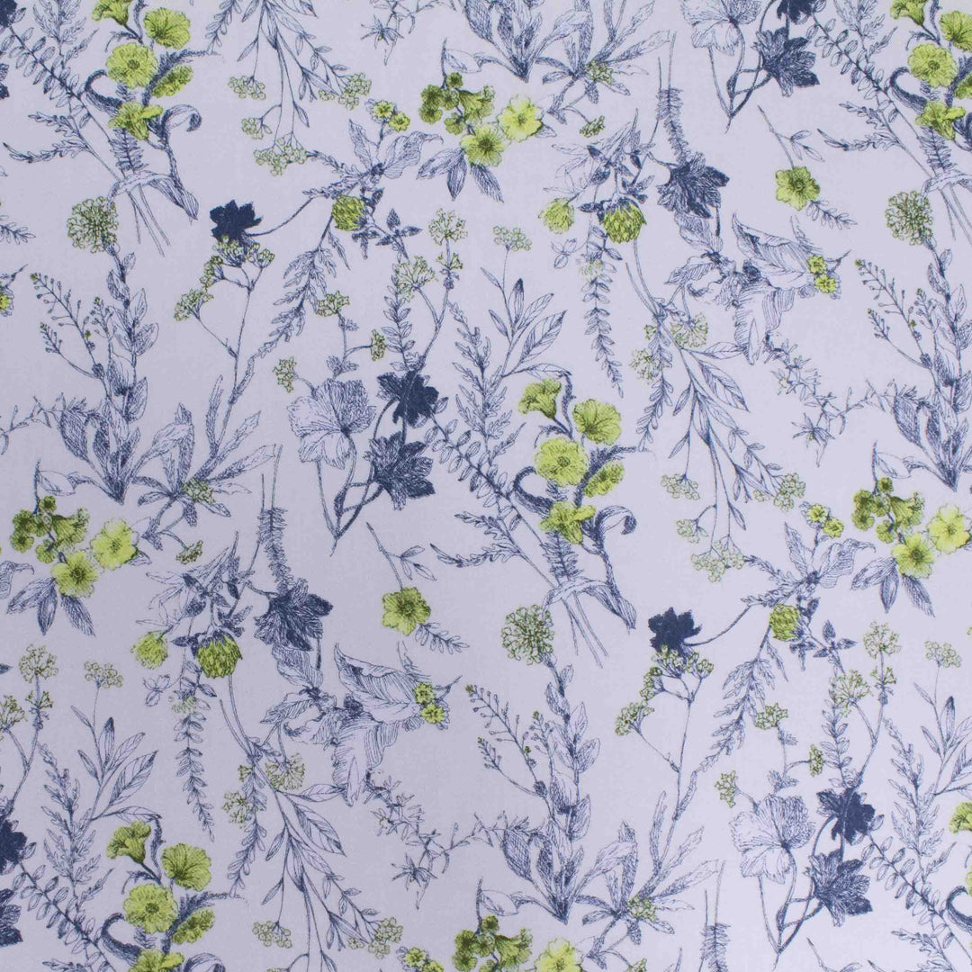 Japanese Cotton Viella - Floral - Indigo + Yellow