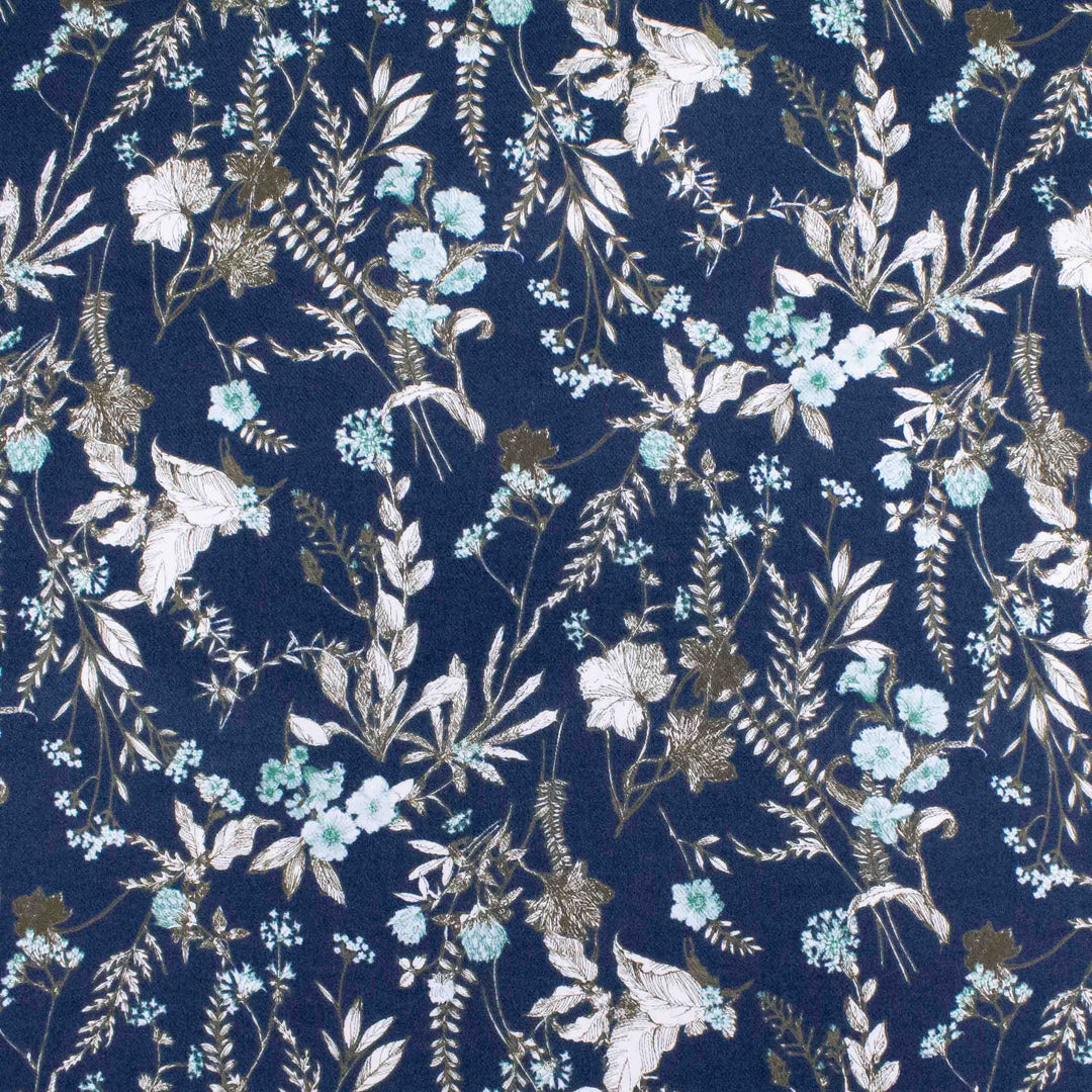 Japanese Cotton Viella - Floral - Olive + Green