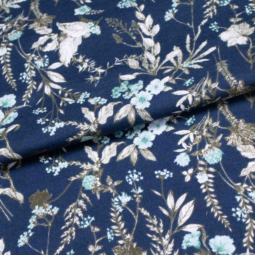 Japanese Cotton Viella - Floral - Olive + Green