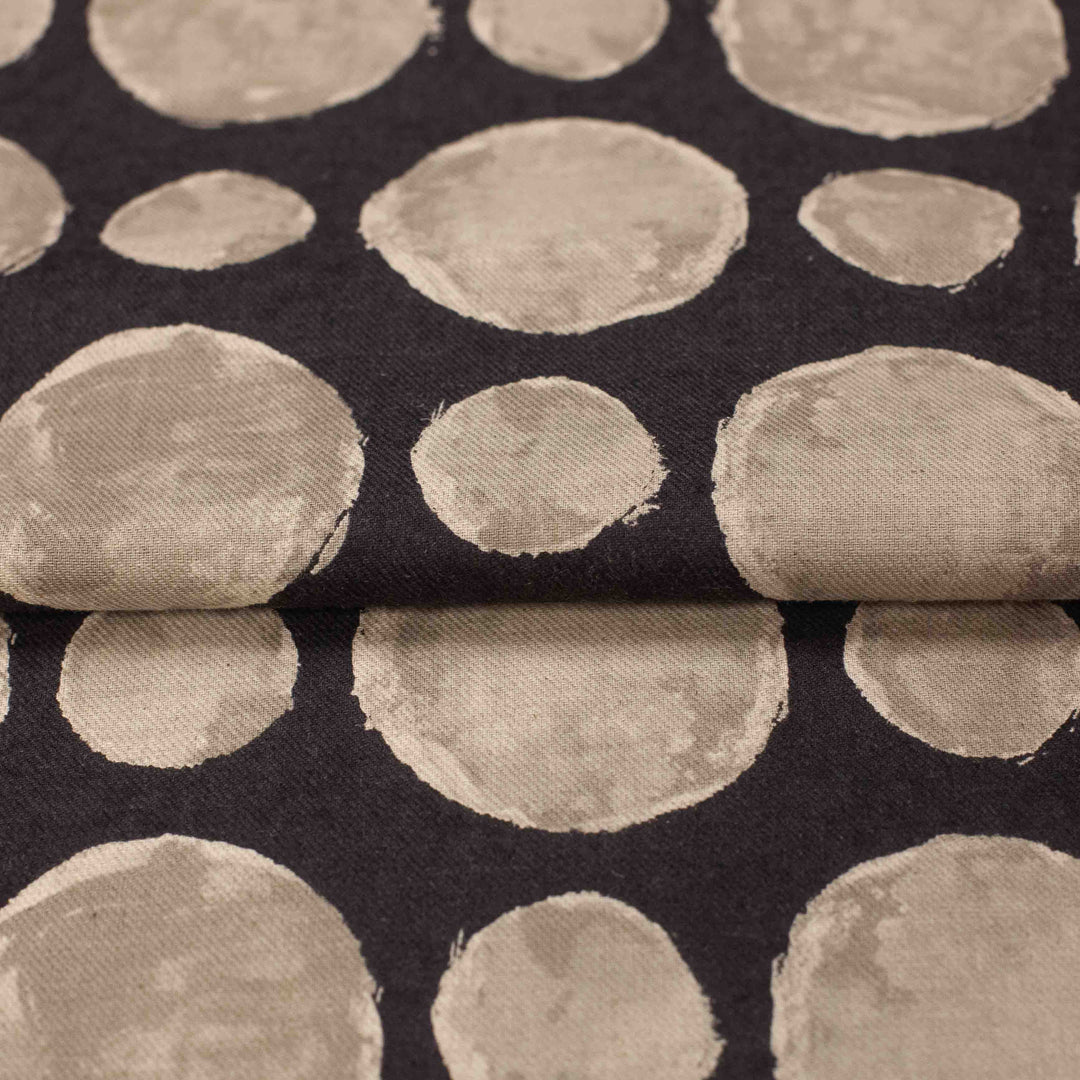 Japanese Cotton/Linen Blend - Watercolor Dot - Steel