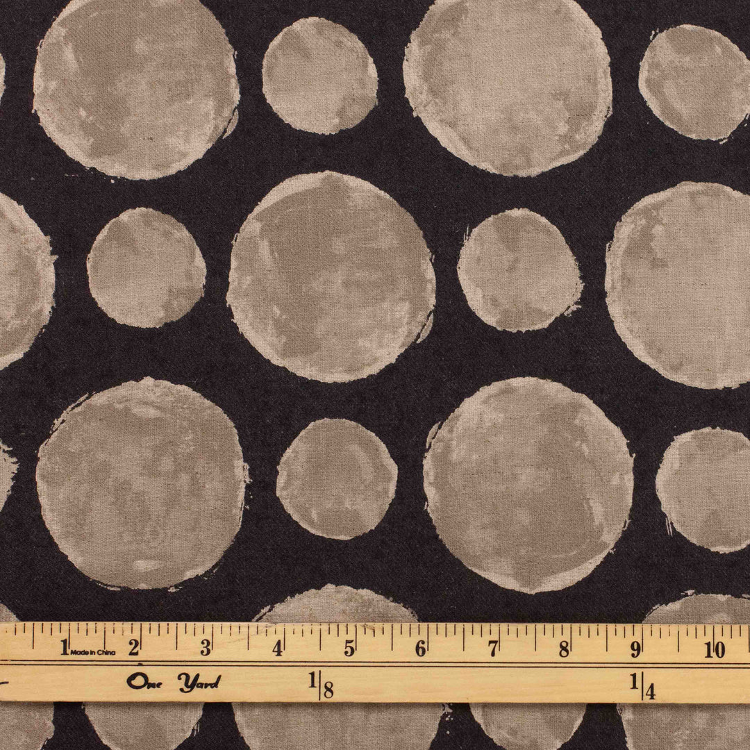 Japanese Cotton/Linen Blend - Watercolor Dot - Steel