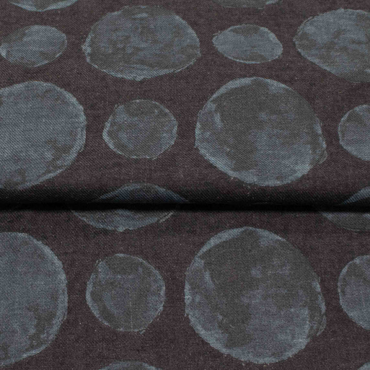 Japanese Cotton/Linen Twill - Watercolor Dots - Charcoal