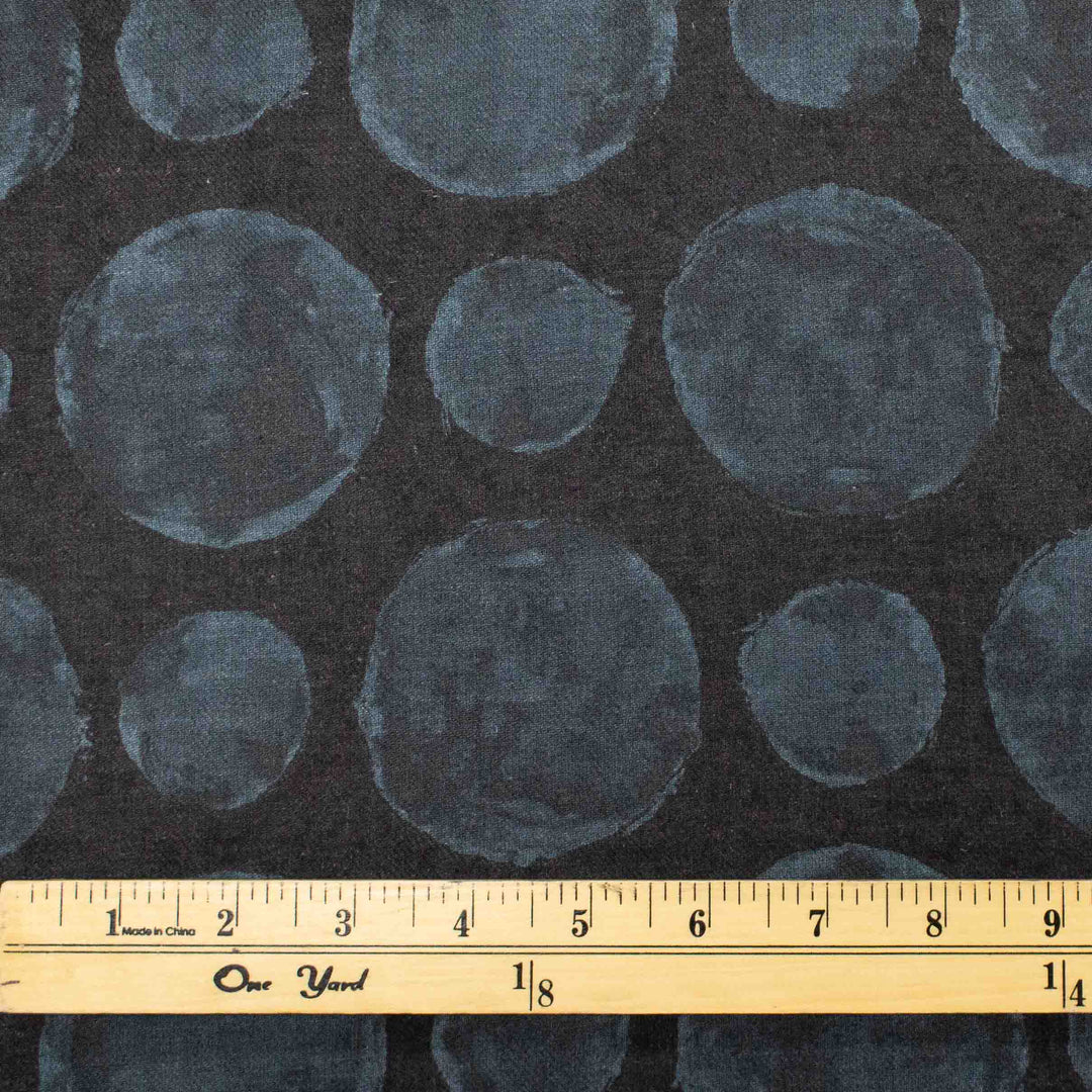 Japanese Cotton/Linen Twill - Watercolor Dots - Charcoal
