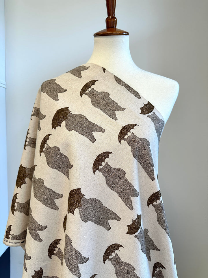 Japanese Lightweight Canvas - Bear with Umbrella