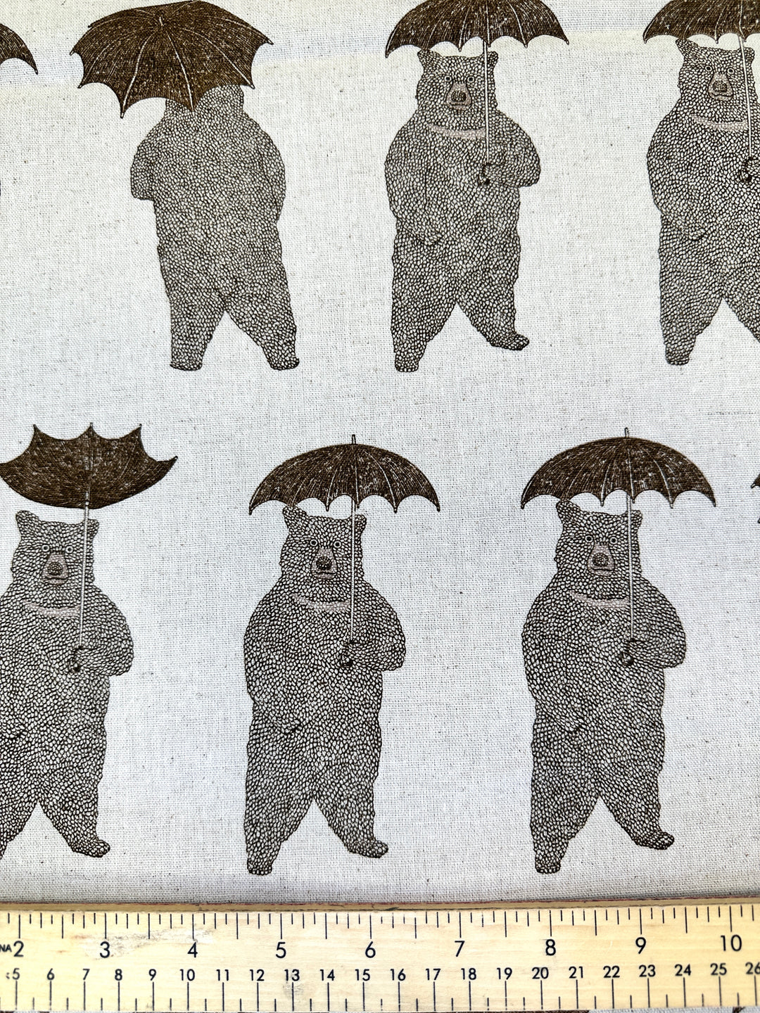 Japanese Lightweight Canvas - Bear with Umbrella