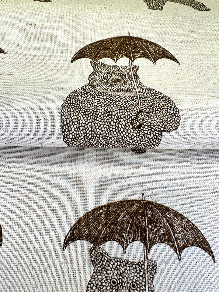 Japanese Lightweight Canvas - Bear with Umbrella