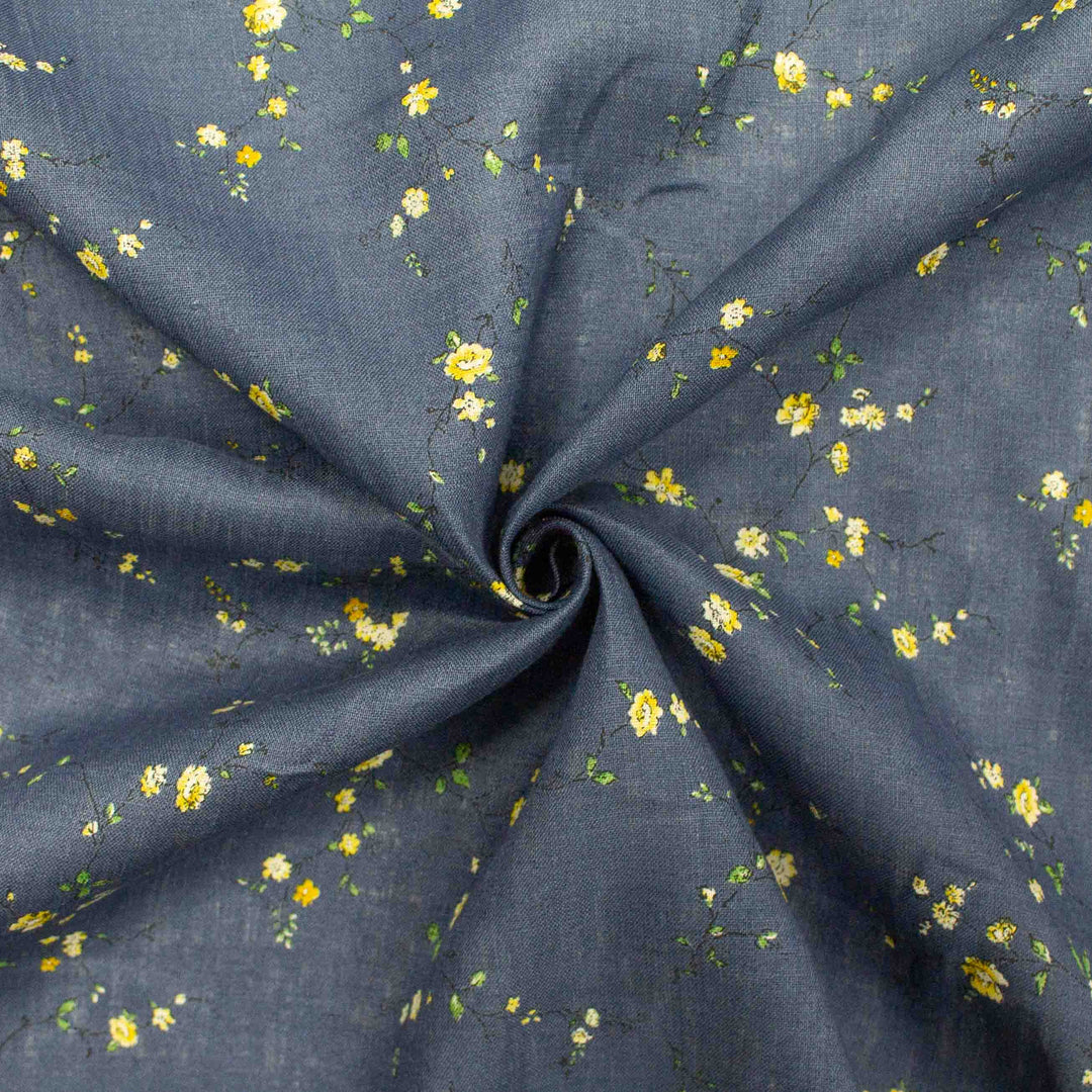 Linen Print - Japanese Branching Wildflowers