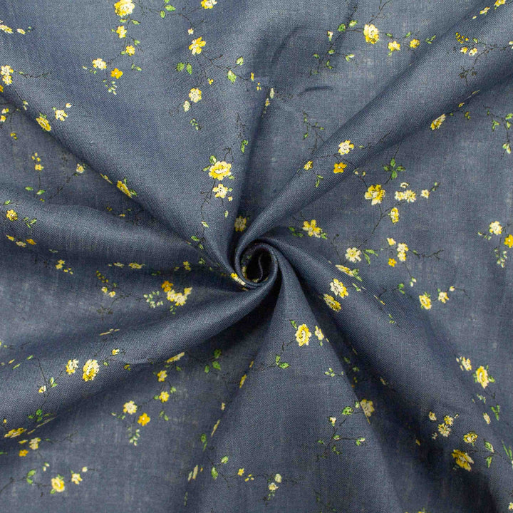 Linen Print - Japanese Branching Wildflowers