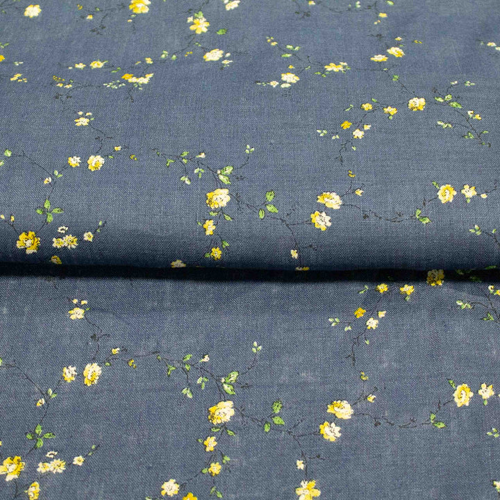 Linen Print - Japanese Branching Wildflowers