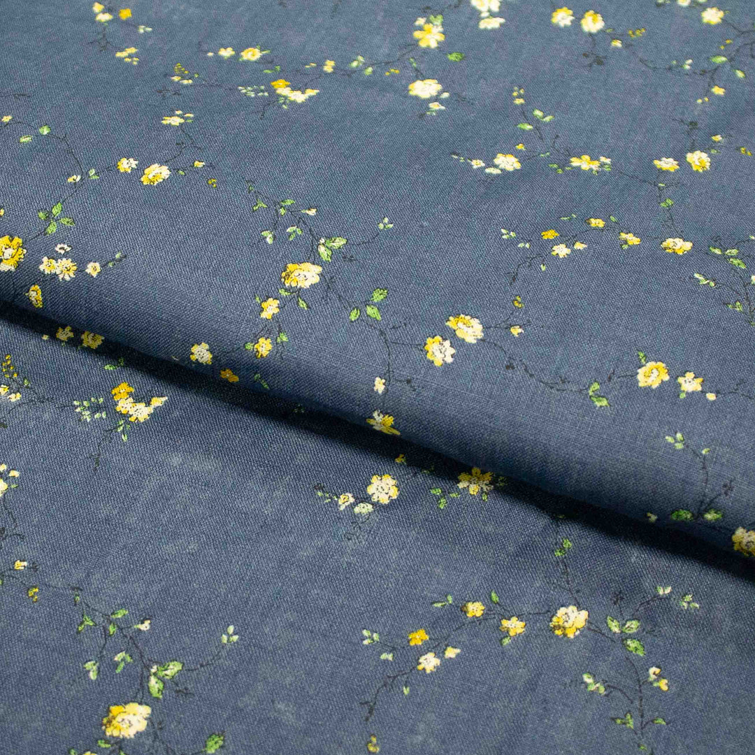 Linen Print - Japanese Branching Wildflowers
