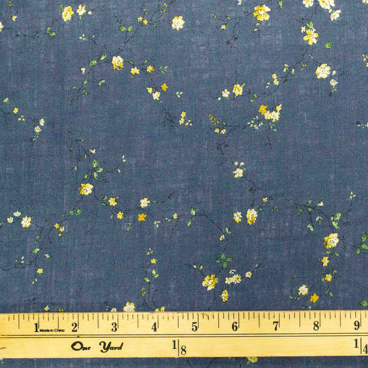 Linen Print - Japanese Branching Wildflowers