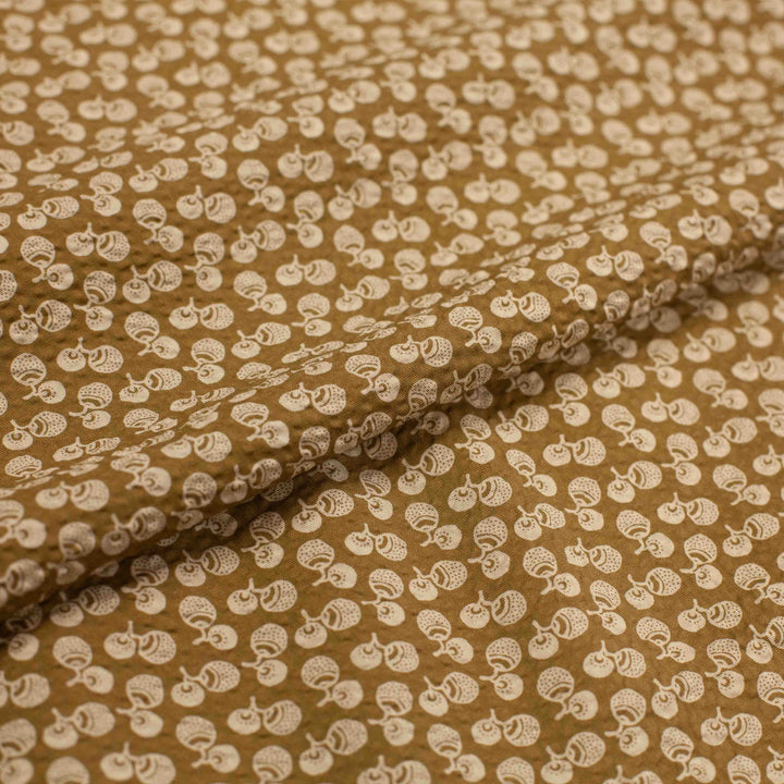 Japanese Seersucker - Acorns on Gold