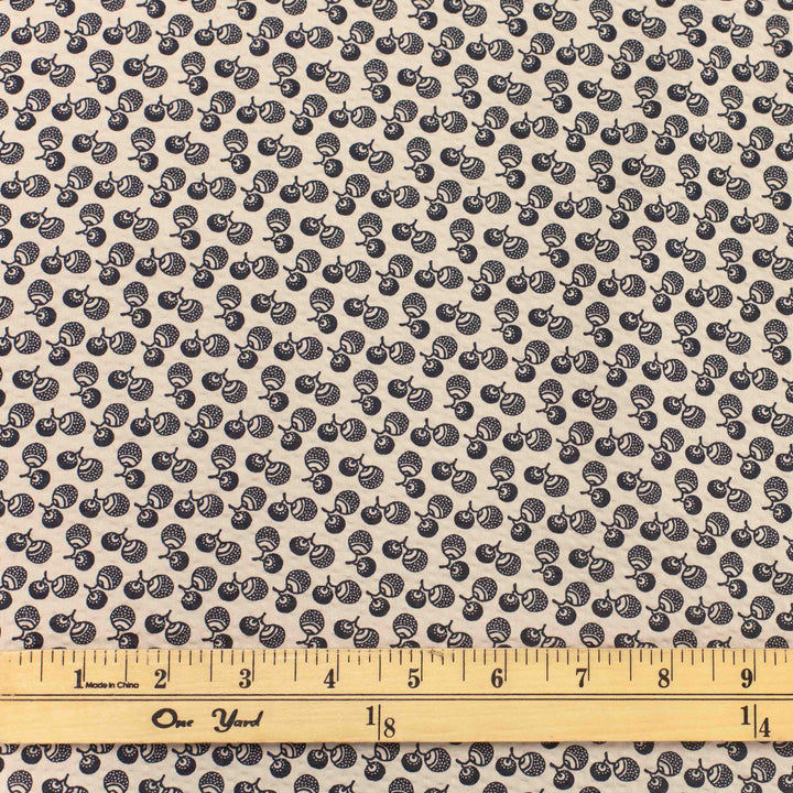 Japanese Seersucker - Acorns on Ivory