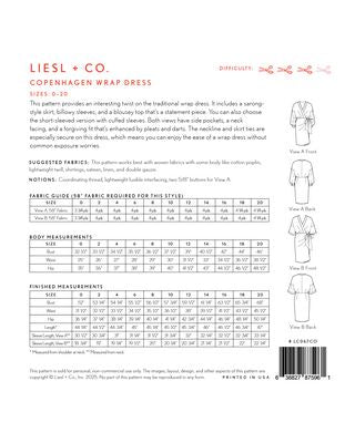 Pattern - Liesl + Co - Copenhagen Wrap Dress