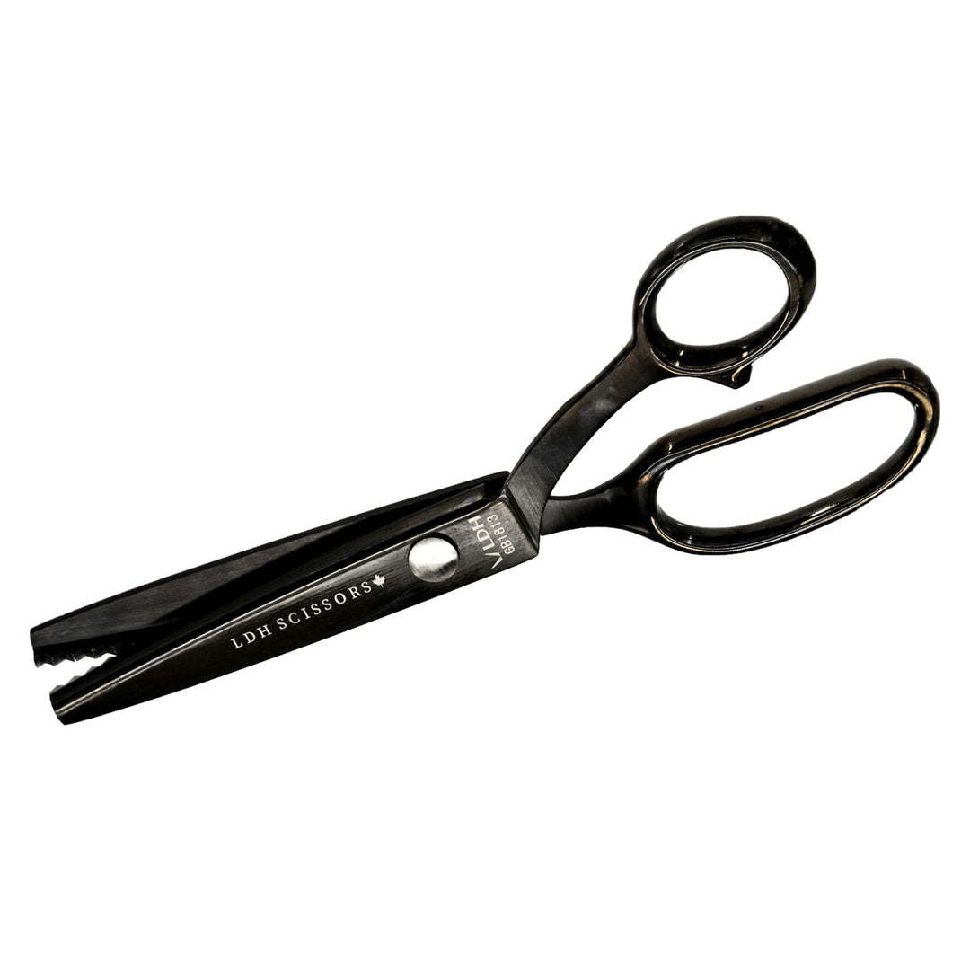 LDH Midnight Edition 9-inch pinking shears with matte black electroplated finish