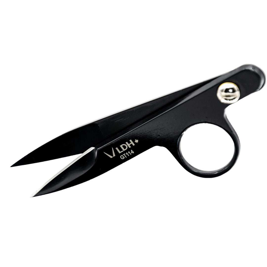 Black scissors with 'VLDH' branding on a white background