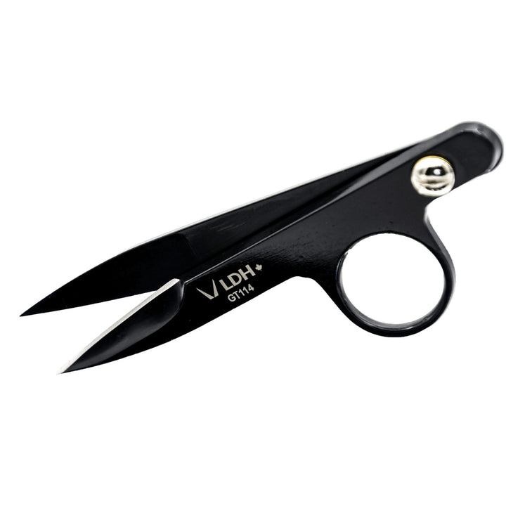 Black scissors with 'VLDH' branding on a white background