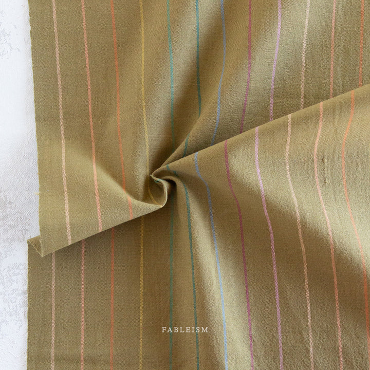 Cotton Woven - Skinny Stripe in Clover