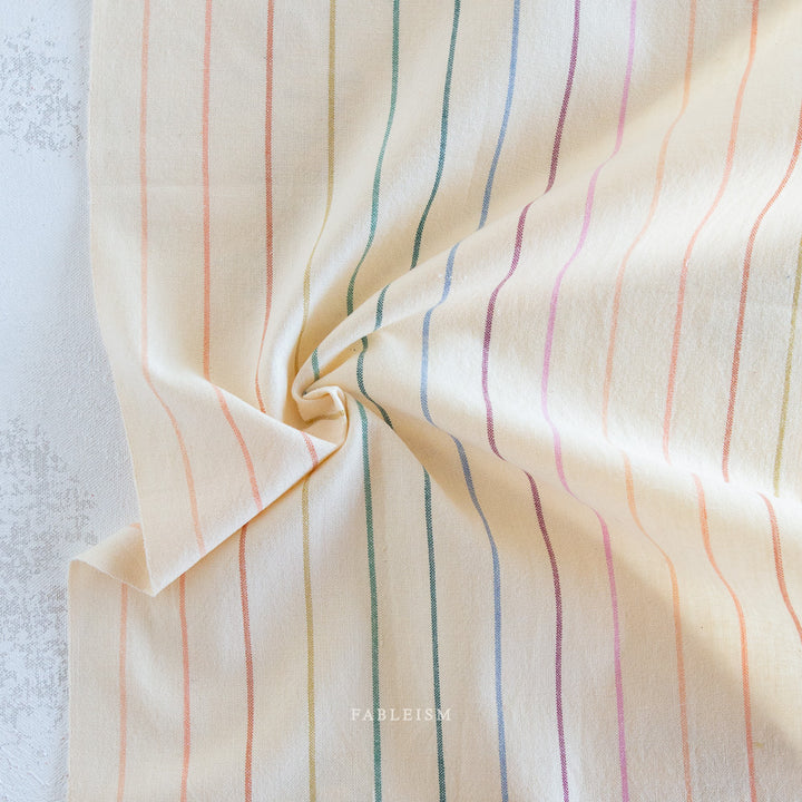 Cotton Woven - Lucky Loom - Skinny Stripe in Rainbow