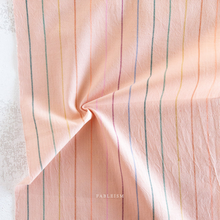 Cotton Woven - Lucky Loom - Skinny Stripe in Shell