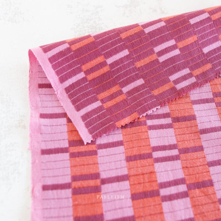 Cotton Woven - Lucky Loom - Southwest Stripe in Berry