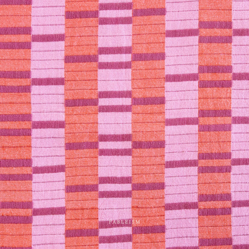 Cotton Woven - Lucky Loom - Southwest Stripe in Berry