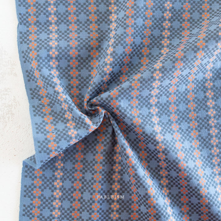 Cotton Woven - Lucky Loom - Mosaic in Blue